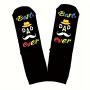 1 Pair Of Men's Best Dad Ever Cotton Crew Socks Comfortable Breathable Sweat Wicking Novelty Gift For Dad - Ideal For Thanksgiving Christmas Halloween Father's Day