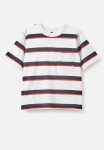 Cotton On The Essential Short Sleeve Tee - White rabbit Grey varsity Red Stripe