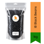 Ib Black Beans 1KG - Premium Pure Nutrient-rich Legumes For Soups Salads & Indian Curries Delivers High Plant Protein & Fiber So