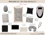 Cot Duvet Bedding Monochrome Half Circle Black And Beige Set Neutral