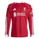 Adidas Liverpool Men's Home 25 26 Long Sleeve Soccer Jersey