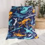Personalised Fleece Blanket Blue With Air Planes