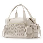 Mommore Diaper Bag Tote Large Capacity Travel Diaper Bags Hospital Bag For Labor Baby Bag With Pacifier Case Beige