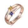 CRI103708 - Rose Gold Plated 925 Sterling Silver Personalized Ring Names And Birthstones