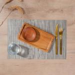 Placemat Woven Silver Grey - 6 Pack