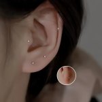 2 Pcs Set Of Tiny Beads Design Stud Earrings Cartilage Earrings Elegant Leisure Style For Women Piercing Earrings