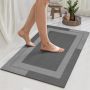 Ydkgl Non Slip Bath Mat Rubber Backing Ultra Thin Bathroom Rugs Fit Under Door Quick Dry Super Absorbent Washable Bath Rug Shower Mat For