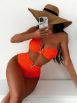 Goldair Gold Vee Bikini - Orange - Medium