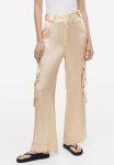 Cargo Trousers With A Sheen - Powder Pink