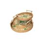 Set Of 3 Handwoven Rattan Serving Trays Handmade Wicker Decorative Trays Boho Storage Trays For Coffee Table Bathroom Vanity Bedroom Dresser Orga