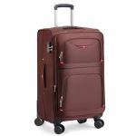 Roplus Softside Expandable Luggage With 4 Spinner Wheels Durable Checked-luggage Suitcase Coffee 29-INCH