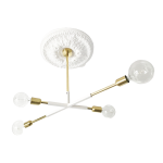 Four Arm Pendant - White & Brass
