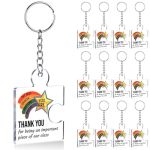 Xffjgvr Set Of 12 Inspirational End Of Year Student Gifts Star Keychain Bulk From Teacher Awesome Rainbow Star Student Gift Set
