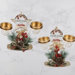 Festive Christmas Table Candleholder Set