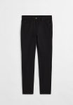 Slim Fit Twill Trousers - Black