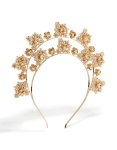 Goldair Gold Pearl Double Row Flower Headband