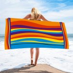 Ultra-soft Microfiber Beach Towel - Quick Dry Absorbent & Sand-free Perfect For Swimming Camping & Travel 69.85CMX55