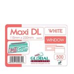 Global Dl 115 230 White Wind Envelopes 500BX