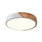 Elenore LED Metal And Wood Ceiling Light White - Large
