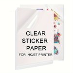 Inkjet-ready Printable Vinyl Sticker Paper - 10 Sheets 21.08CM X 29.72CM 100% Clear Transparent Self-adhesive & Quick-dry Perfec