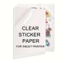 Inkjet-ready Printable Vinyl Sticker Paper - 10 Sheets 21.08CM X 29.72CM 100% Clear Transparent Self-adhesive & Quick-dry Perfect For Diy Projects