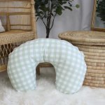 Feeding Pillow Cover Green Checkered