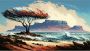 Canvas Wall Art- Table Mountain Landscape B1023