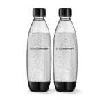 SodaStream 1L Black Fuse Twin Pack Carbonating Bottles - 266180