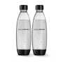 SodaStream 1L Black Fuse Twin Pack Carbonating Bottles - 266180
