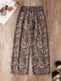 Paisley Print Elastic Waist Wide Leg Pants Casual & Versatile High Waist Pants For Spring & Summer Women's Clothing