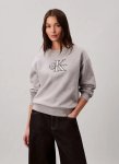 Calvin Klein Foil Monologo French Terry Relaxed Grey Sweatshirt - XL Grey