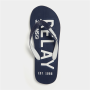Men&apos S Navy/white Bold Lines Flip Flops