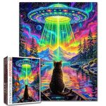 1000 Piece Jigsaw Puzzles For Adults Cute Cat In Boat Painting Jigsaw Puzzle Alien Spaceship Ufo 1000 Pieces Puzzles The Rocky M