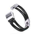 Fitbit Killer Deals Leather Strap With Metal Clasp For Charge 2- Black - Best Bargains Online