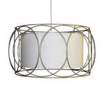 Circlet Metal And Parchment Pendant Light White