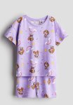 Printed Jersey Pyjamas - Purple Multi