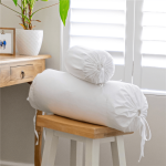 Neckroll Cushion Cover Cotton Percale White