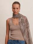 Amelia Animal Print Scarf - 0 Brown ivory