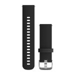 Garmin Quick Release 20MM Silicone Bands – Black Silver Buckle