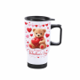 Happy Valentine's Day Teddy Bear Travel Mug Perfect Romantic Gift