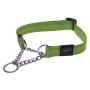 Rogz Utility Large 20mm Fanbelt Obedience Half-check Dog Collar - Lime Reflective