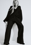 Wide Pull-on Trousers - Black