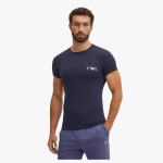Emporio Armani Mens Short Sleeve Cotton Stretch Tee Navy - 10XL