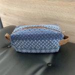 Shwe Rectangular Toiletry Bag - Blue Pattern Stripe