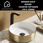 Modern Gold Round Counter Top Basin - 410 X 120MM