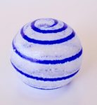 Blue & White Frosted Look Swirl Glass Ball – 9CM