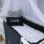 Cot Bumper Braided 3 Strand All Black