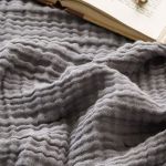 Emme Cotton Throw Blanket For Couch Soft Muslin Blankets 50"X60" Lightweight Breathable Blanket All Season Gauze Blanket Grey