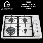 Cadac Stainless Steel 4 Burner Gas Hob - 60CM