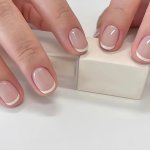 24-PIECE French Tip Nails Short White Edge Simple Removable Fake Nails Medium Jelly Glue & Nail File Included Perfect Gift For G